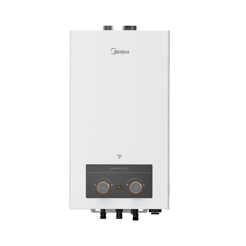 Midea Gas Water Heater With Chimney, 10 Liters, White- 10DHSN