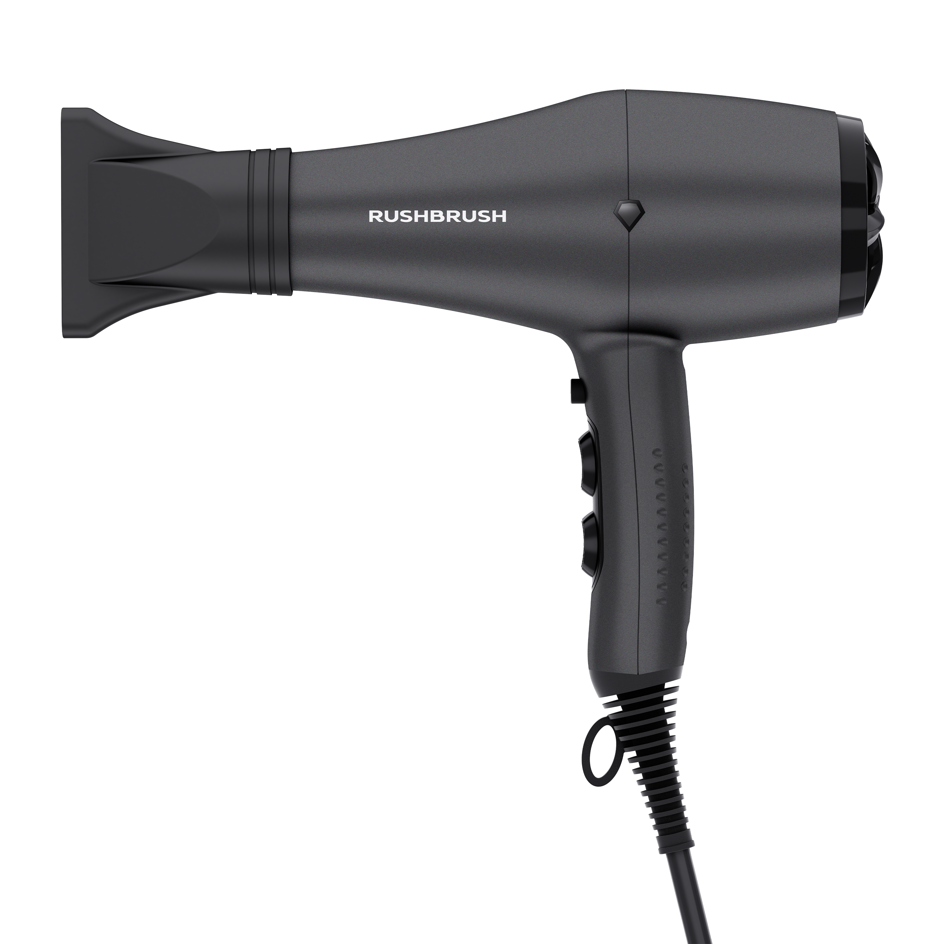 Rush Brush D3 K Hair Dryer with Attachments, 3000 Watt - Black