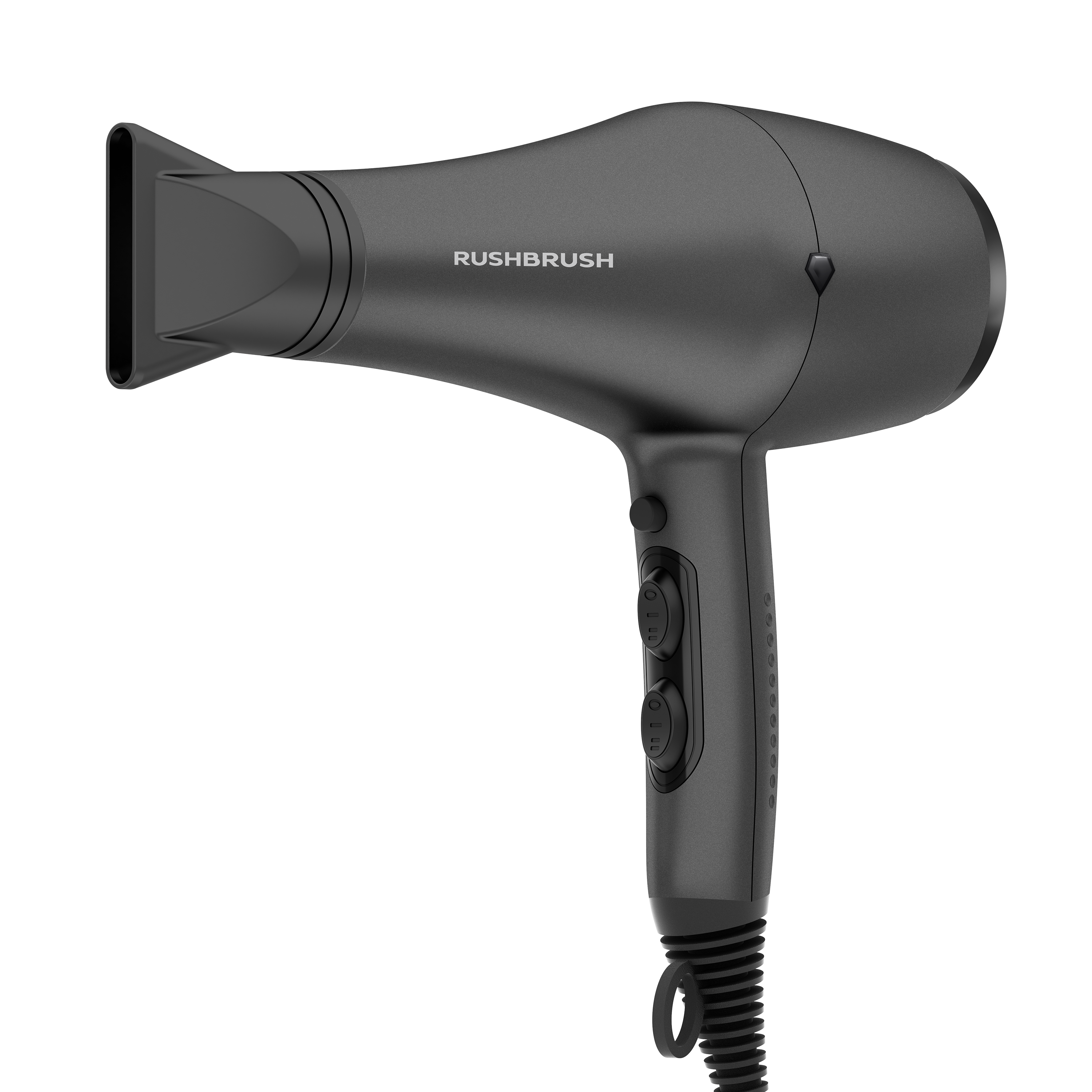 Rush Brush D3 K Hair Dryer with Attachments, 3000 Watt - Black