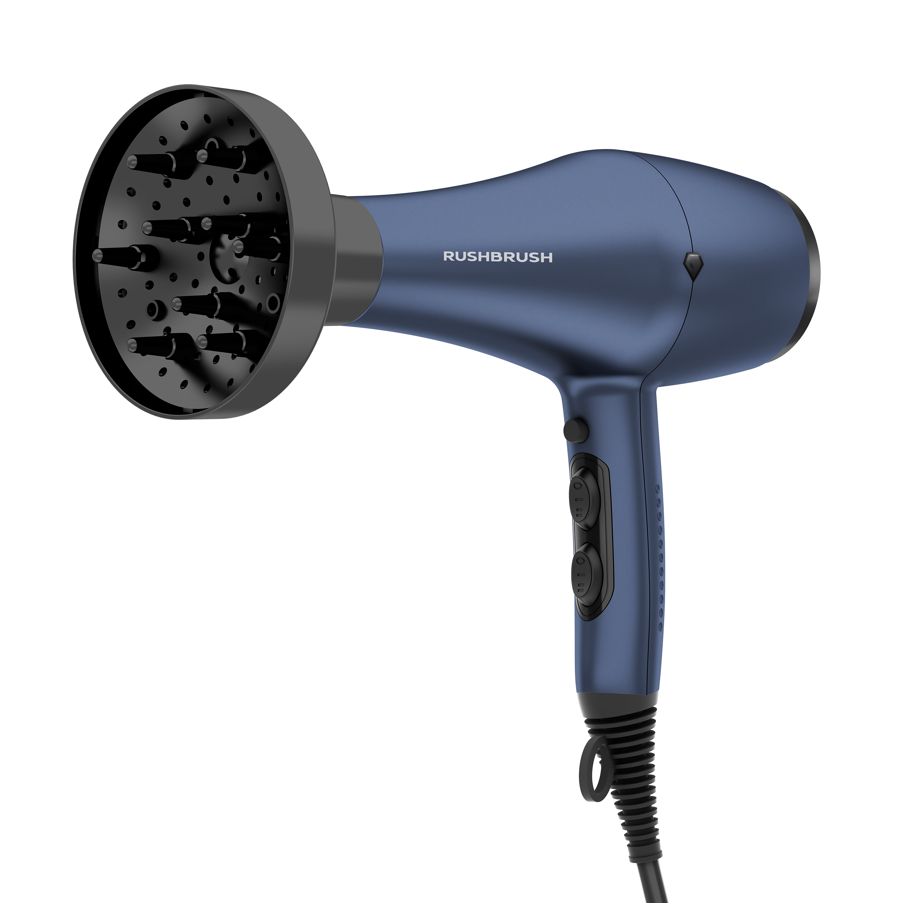 Rush Brush D3 K Hair Dryer with Attachments, 3000 Watt - Navy Blue