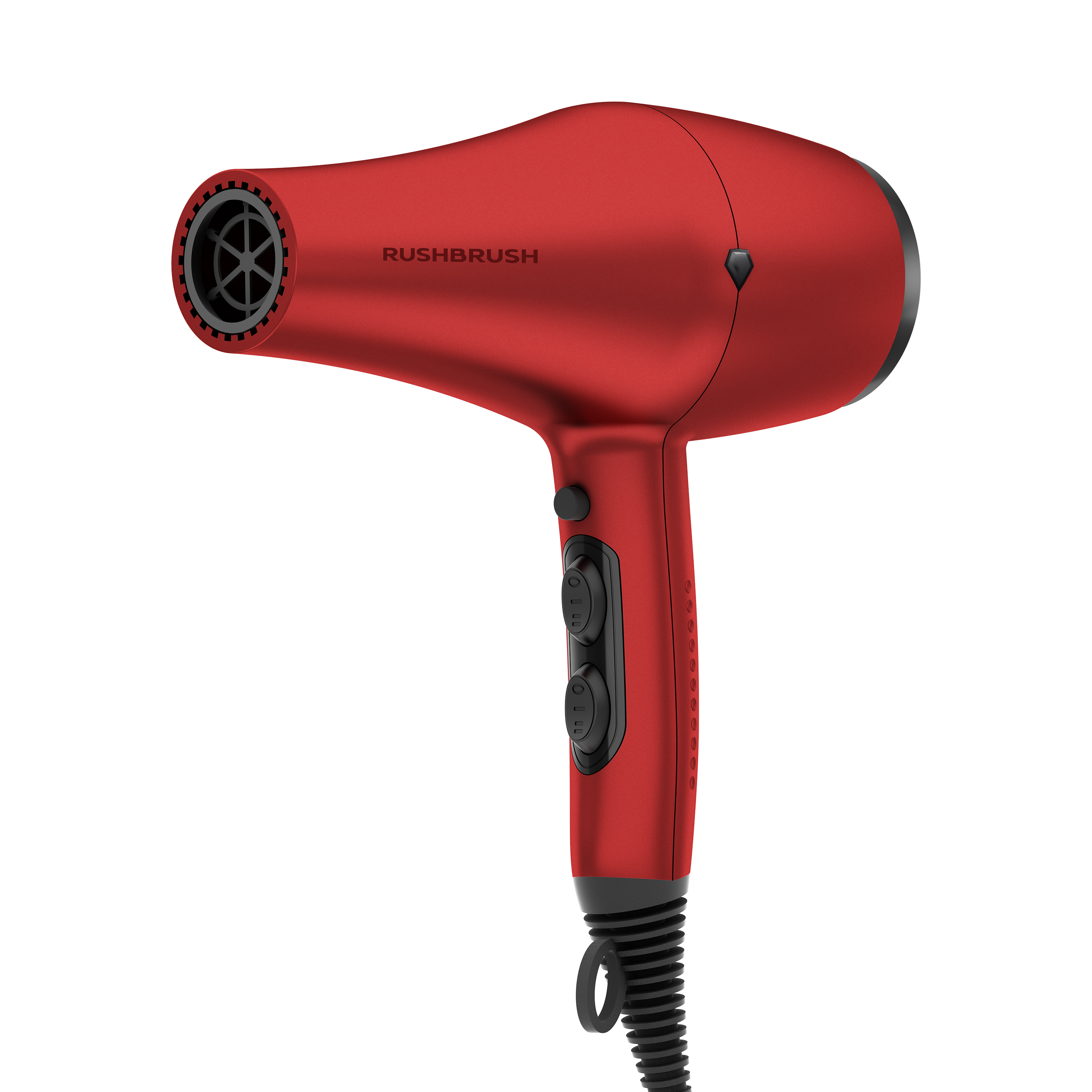 Rush Brush D3 K Hair Dryer with Attachments, 3000 Watt - Red