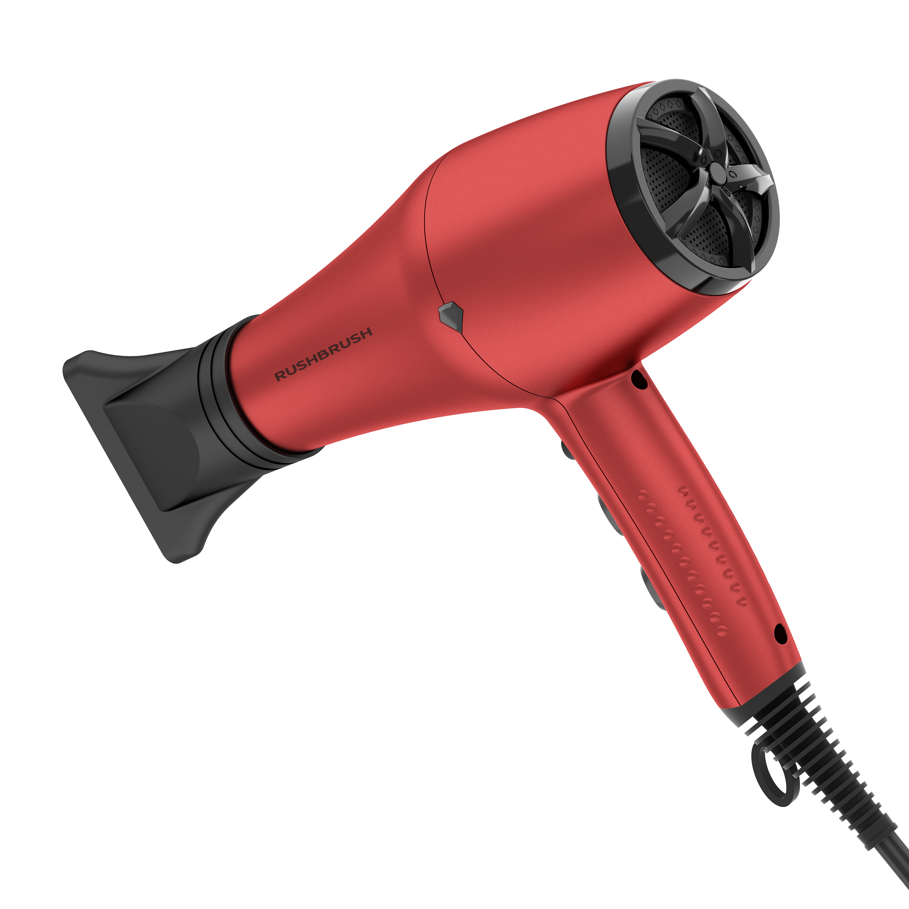 Rush Brush D3 K Hair Dryer with Attachments, 3000 Watt - Red