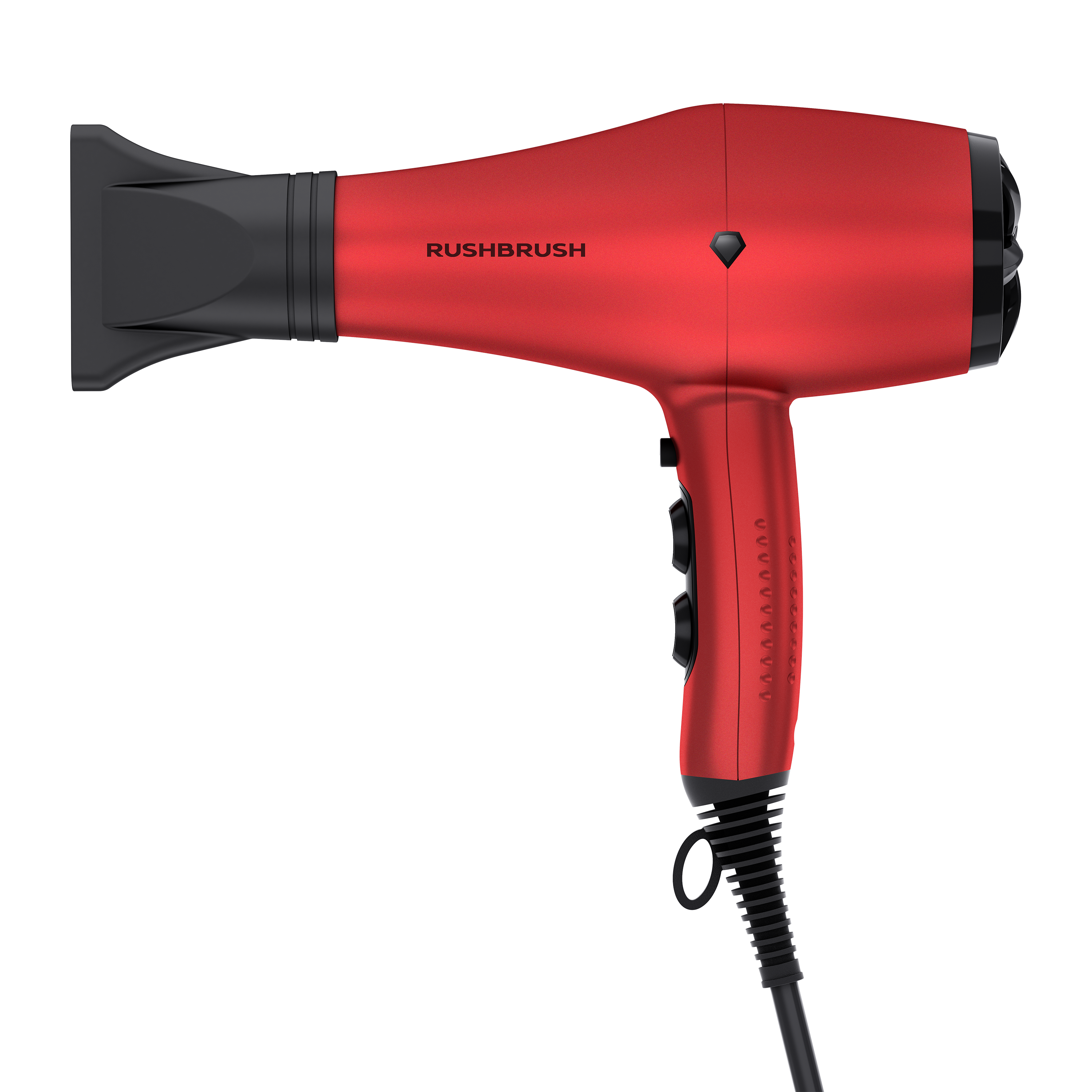 Rush Brush D3 K Hair Dryer with Attachments, 3000 Watt - Red