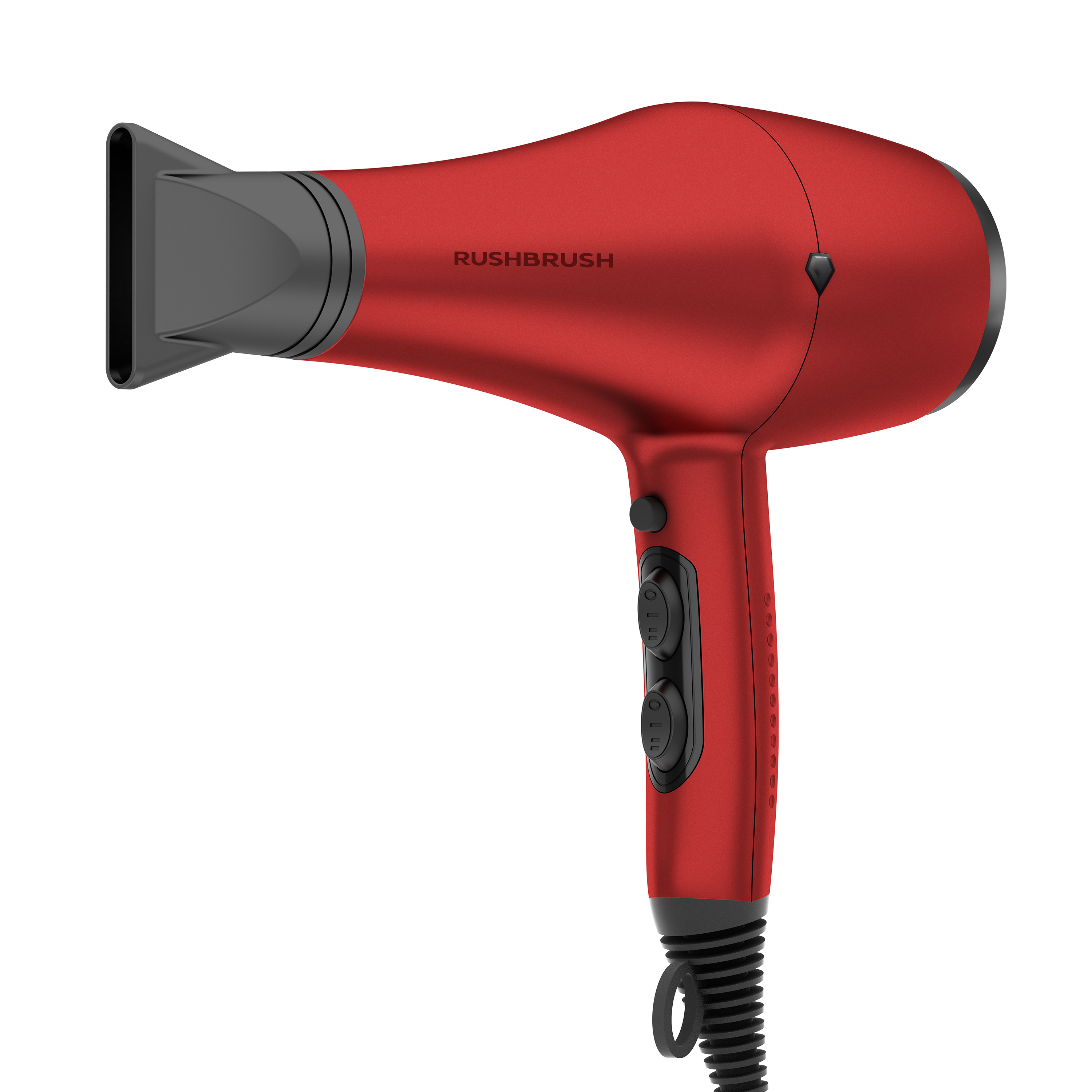 Rush Brush D3 K Hair Dryer with Attachments, 3000 Watt - Red