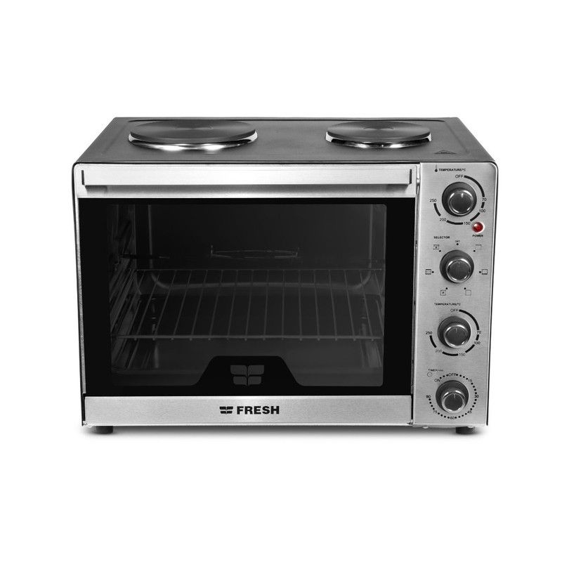 Fresh Electric Oven with Grill and 2 Electric Plates, 65 Liters, Silver - FR-6503RCL-HP