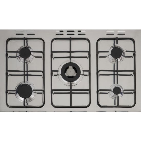 Royal Arrow Gas Cooker, 5 Burners, Stainless Steel - 2010345