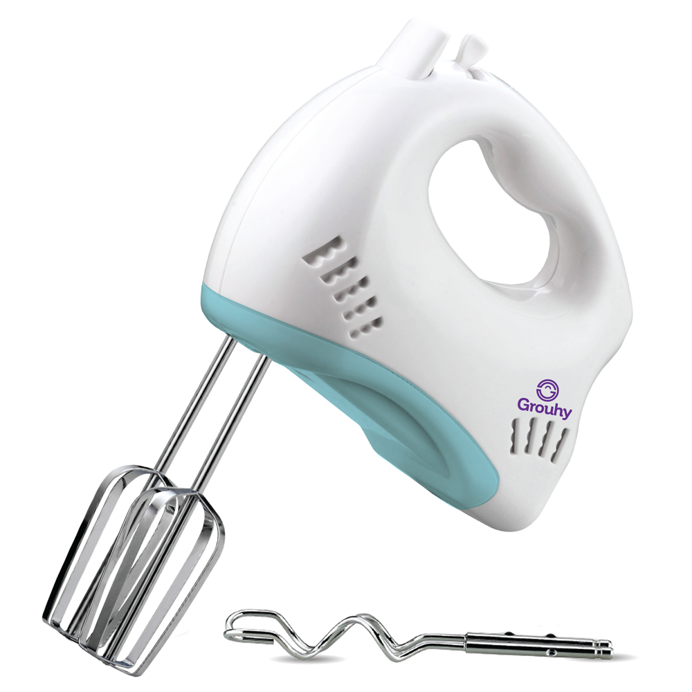 Grouhy Hand Mixer 400 Watt, 4 Speeds, Turbo Speed, Multi Color GHM400W