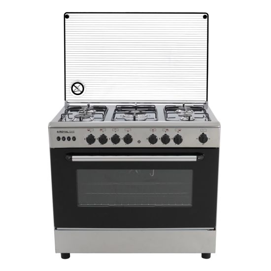 Royal Arrow Gas Cooker, 5 Burners, Stainless Steel - 2010345