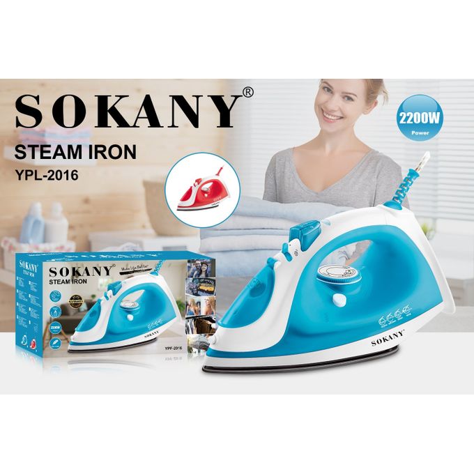 Sokany Steam Iron, 260Ml, 2200Watt, Blue - YPF-2016