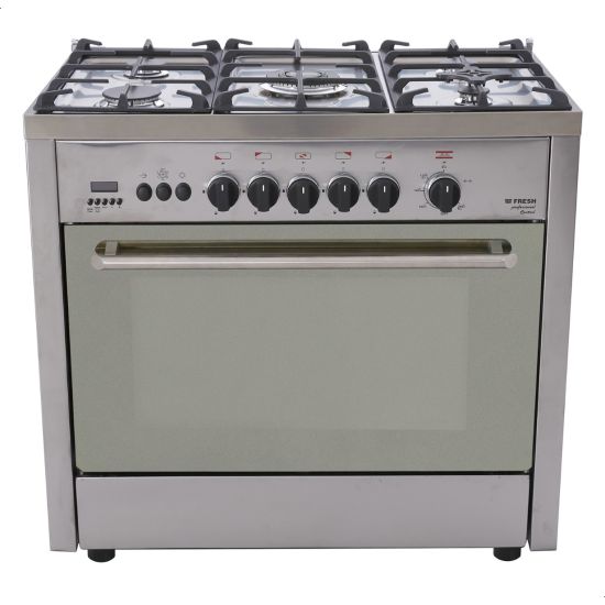 Fresh Professional Gas Cooker, 5 Burners, Stainless Steel - 500015384