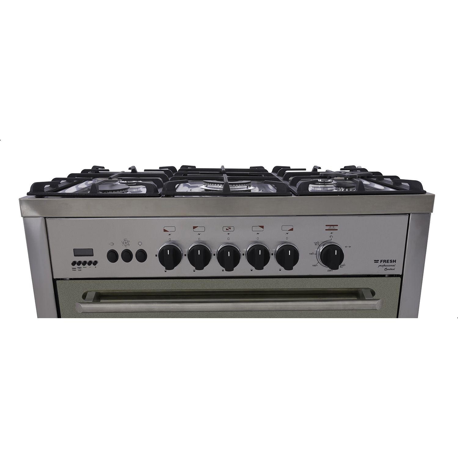 Fresh Professional Gas Cooker, 5 Burners, Stainless Steel - 500015384