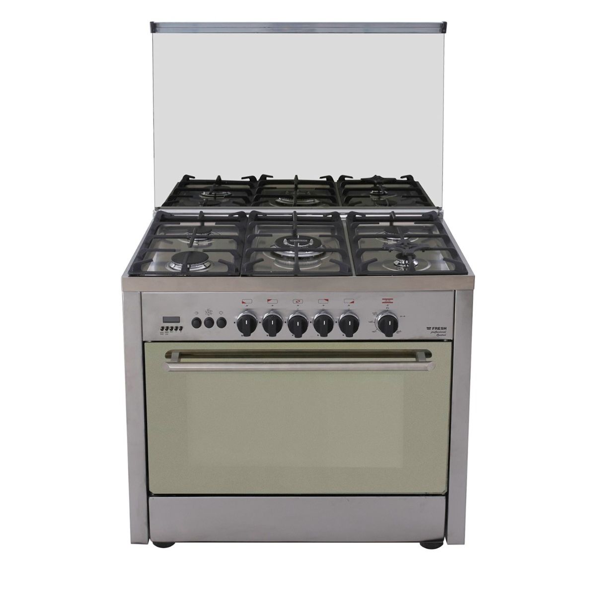 Fresh Professional Gas Cooker, 5 Burners, Stainless Steel - 500015384