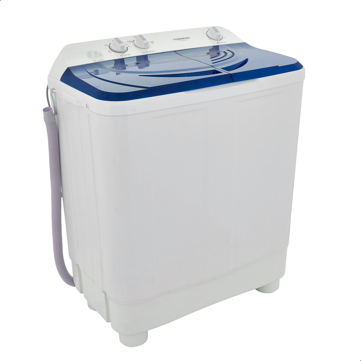 Tornado Top Loading Half Automatic Washing Machine, 10Kg, White and Blue- TWH-Z10DNE-WBL