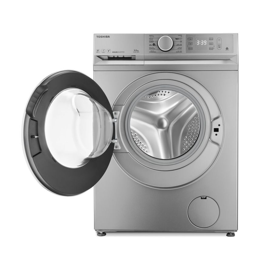 Toshiba Front Load Automatic Washing Machine, 9Kg, Inverter Motor, Silver - TW-BL100A4EG(SS)