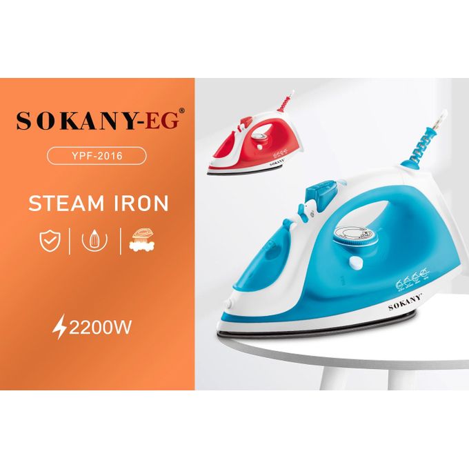 Sokany Steam Iron, 260Ml, 2200Watt, Blue - YPF-2016