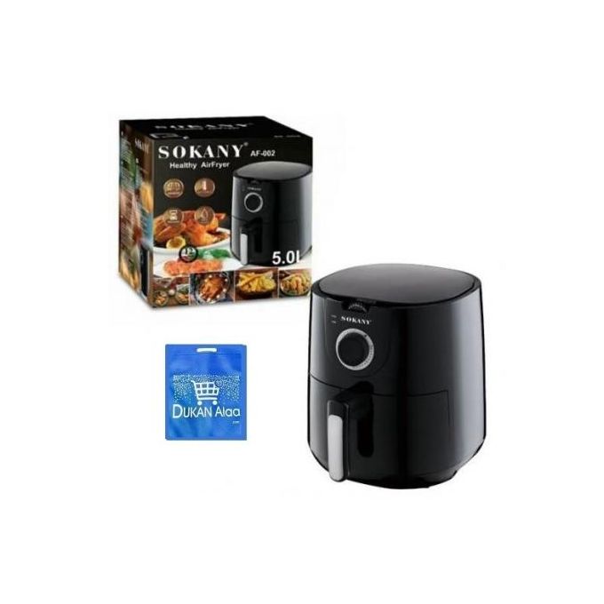 Sokany Air Fryer, 5 Liters, 1500 Watt, Black - AF-002