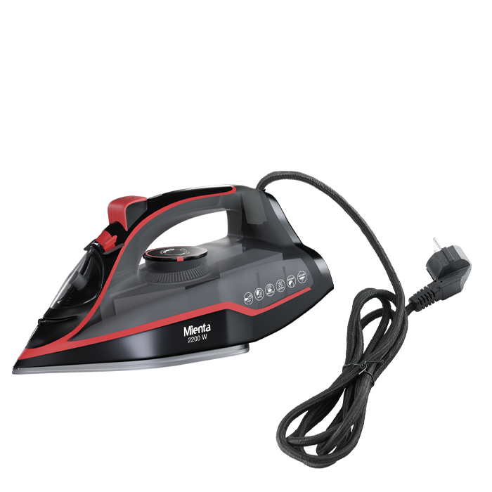 Mienta Steam Iron, 250ML, 2200 Watt, Bkack and Red - SI181438B