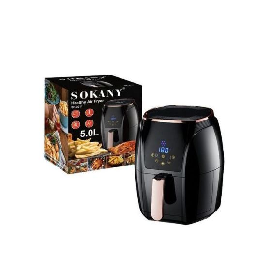 Sokany Digital Healthy Air Fryer,1500 Watt, 5 Liters, Black - SE-3011