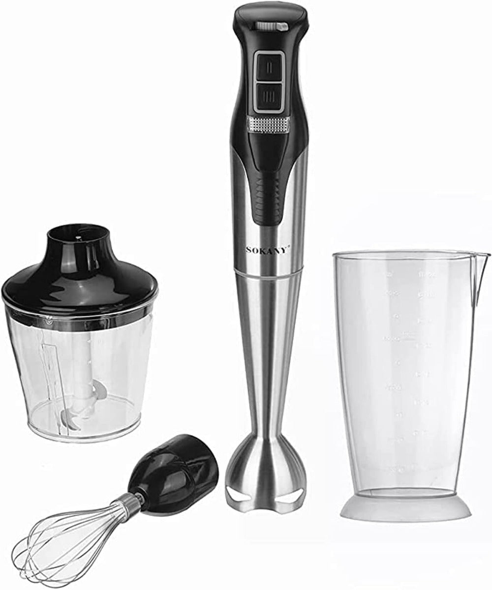 Sokany Hand Blender with Attachments, 800ml, 1000W, Black - SK-758-4