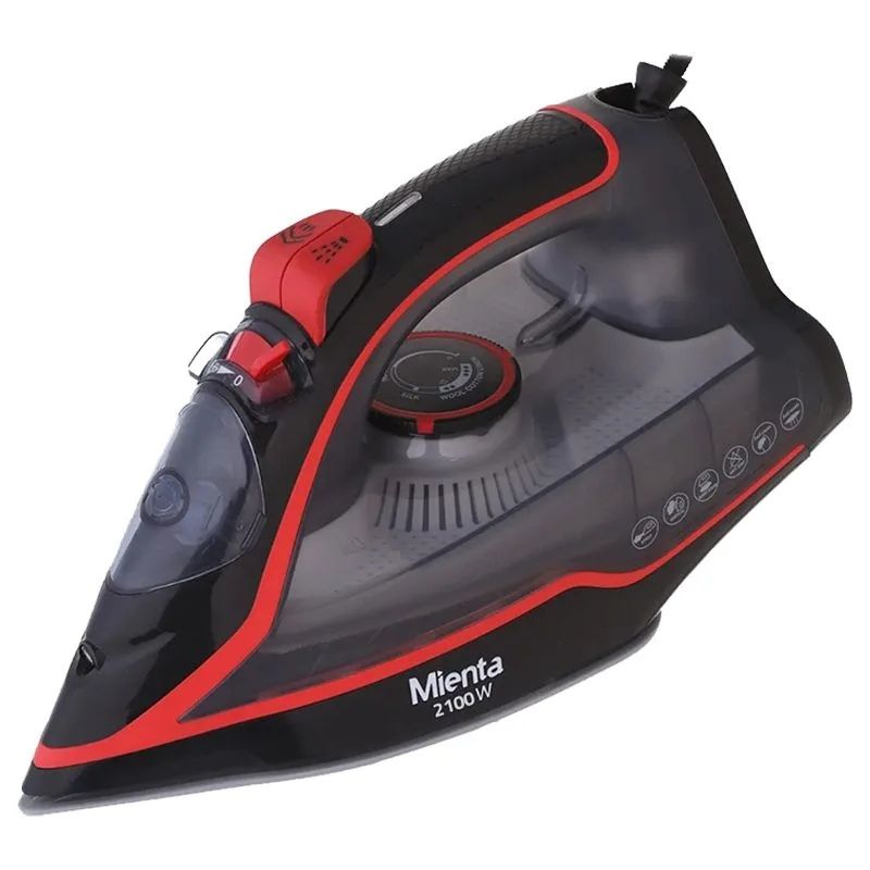 Mienta Steam Iron with Attachments, 250ml, 2100W, Black and Red - SI181438D