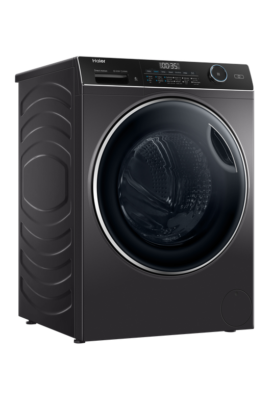 Haier Front Load Washing Machine with Direct Motion Inverter Motor, Super Drum, 9KG, 1400 RPM, Dark Silver- HW90-B14959S8TU1