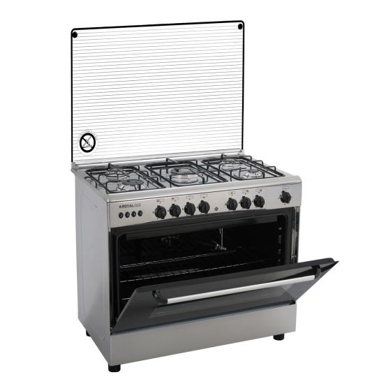 Royal Arrow Gas Cooker, 5 Burners, Stainless Steel - 2010345