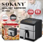 Sokany Air Fryer, 9.5 Litres,2200 Watt Black and Silver- Sk-10044