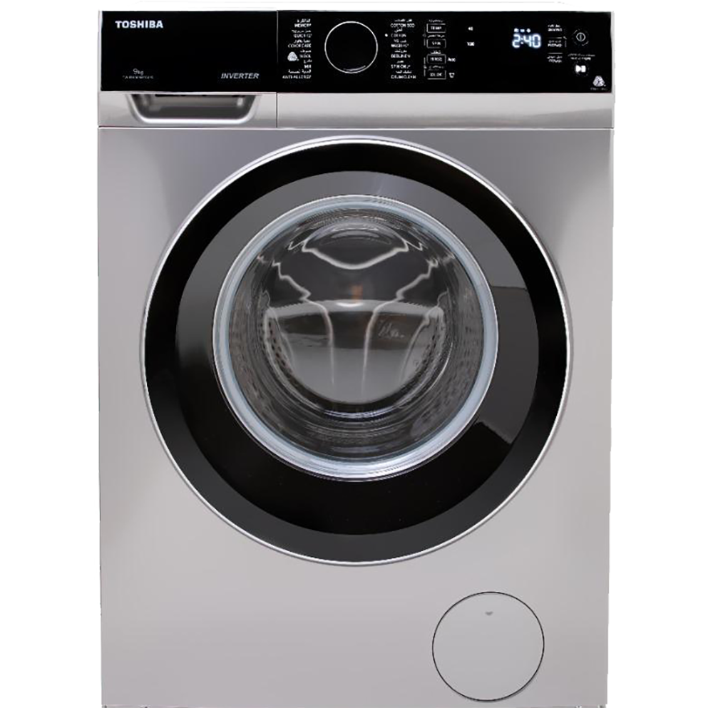 Toshiba Automatic Washing Machine, Front Load, 9 kg, Inverter Motor, Silver - TW-BJ100M4E(SK)