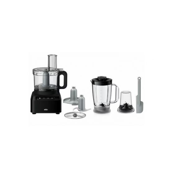 Braun PureEase Kitchen Machine, 800 Watts, Black - FP3132BK