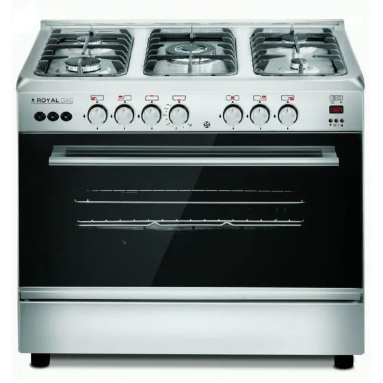 Royal Crystal Cast Freestanding Digital Gas Cooker, 5 Burners, Stainless Steel - 2010255