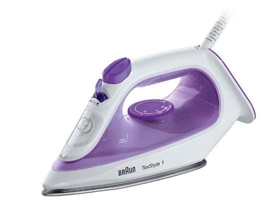 Braun TexStyle 1 Steam Iron, 220ml, 2000 Watt, Purple and White - SI1080VI