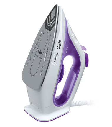 Braun TexStyle 1 Steam Iron, 220ml, 2000 Watt, Purple and White - SI1080VI