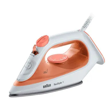 Braun TexStyle 1 Steam Iron, 220ml, 1900 Watt, Orange and White - SI 1009