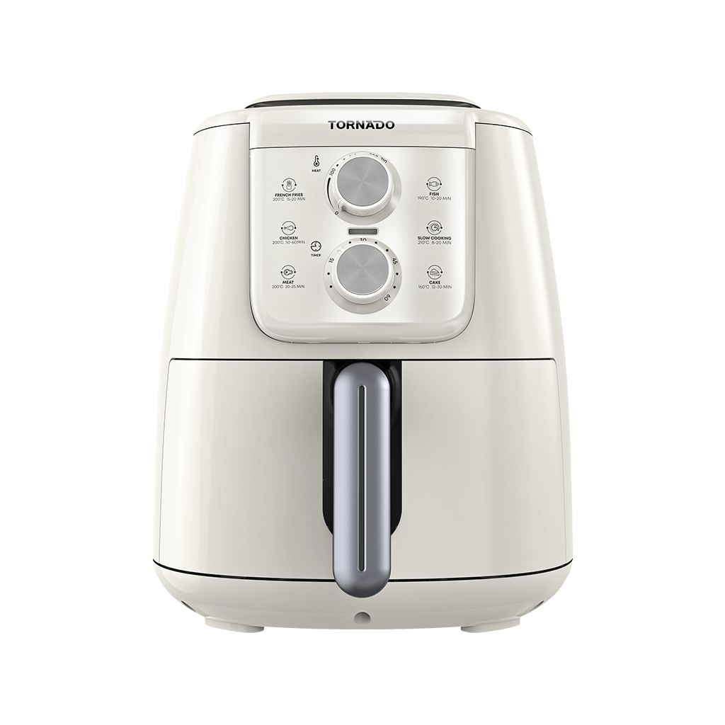 Tornado Air Fryer, 4 Liters, 1550W, Creamy and Silver - THF-1554M-XL-CS