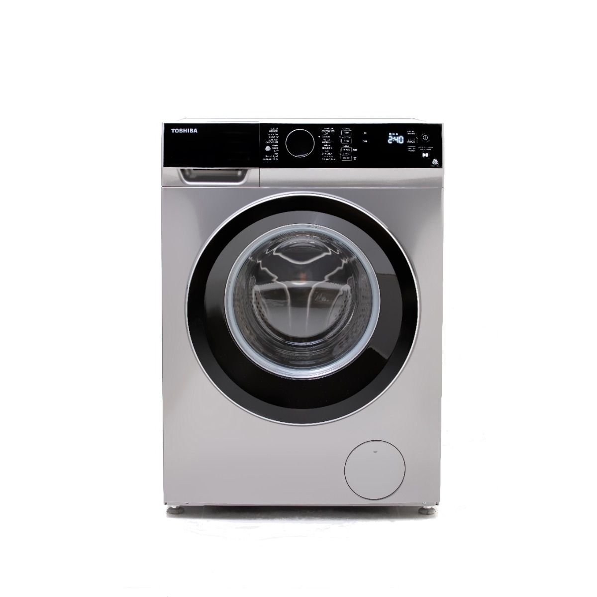 Toshiba Automatic Washing Machine, Front Load, 8 kg, Inverter Motor, Silver - TW-BJ90M4E(SK)